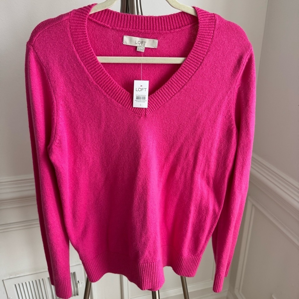 NWT LOFT Women's Pink Cotton Sweater Small
